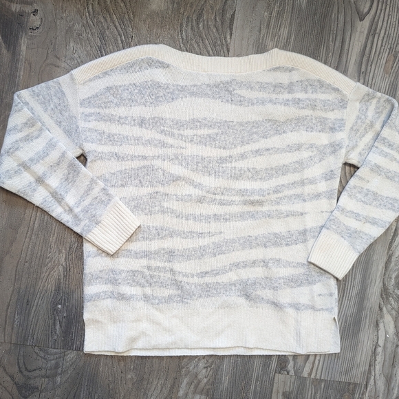 LOFT women's tunic oversized wool blend sweater cream gray Sz XS - Picture 2 of 11